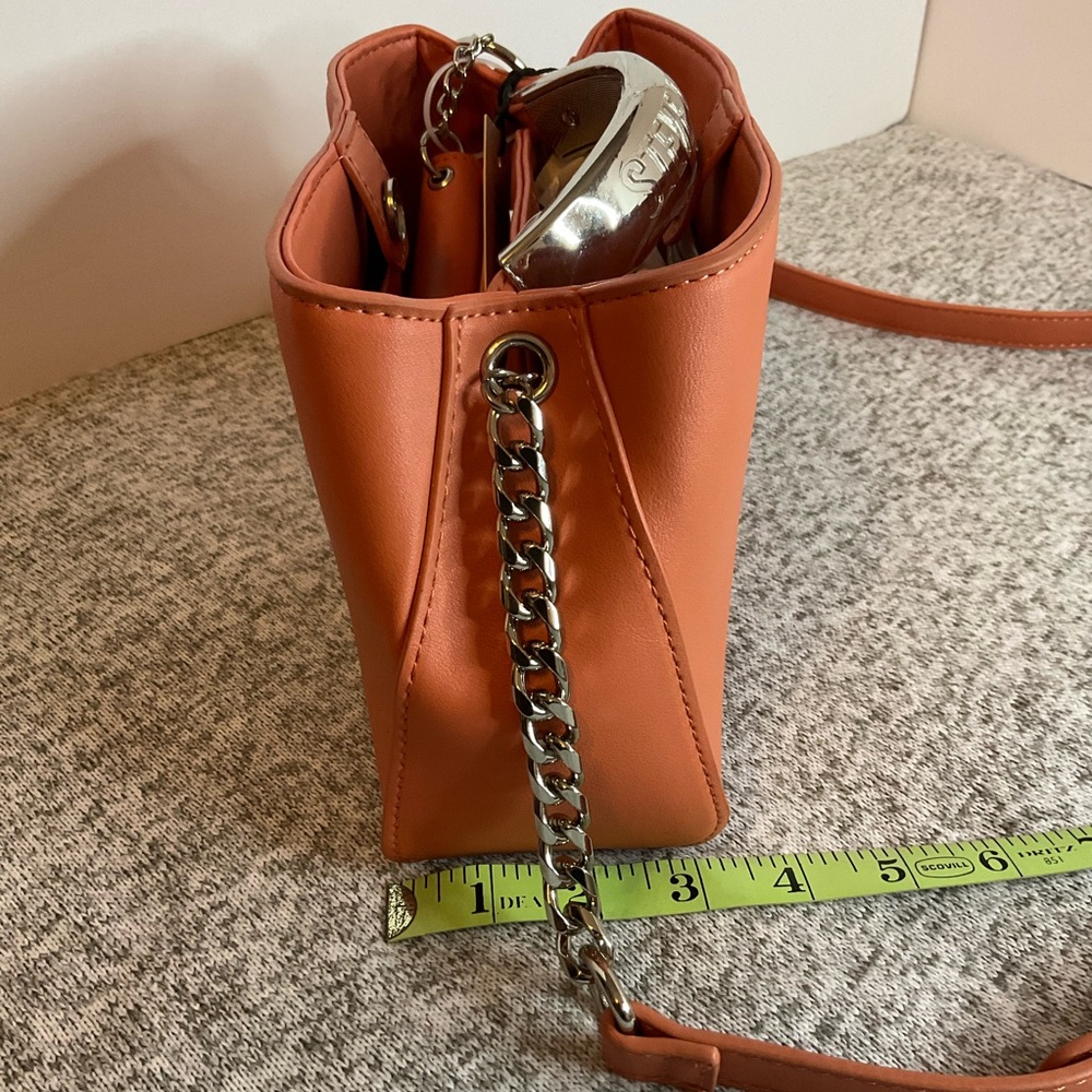Steve Madden Apricot Crossbody Bag with Adjustable Strap Top Handle orange - Picture 4 of 10